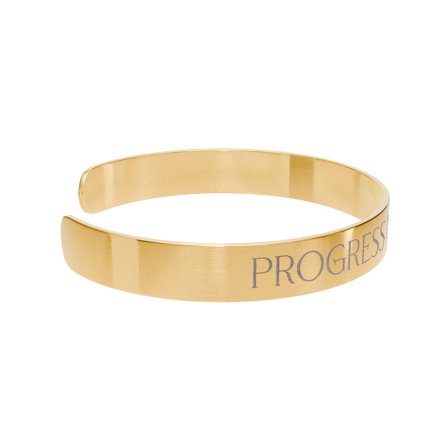 Progress Not Perfection Engraved Cuff Bracelet