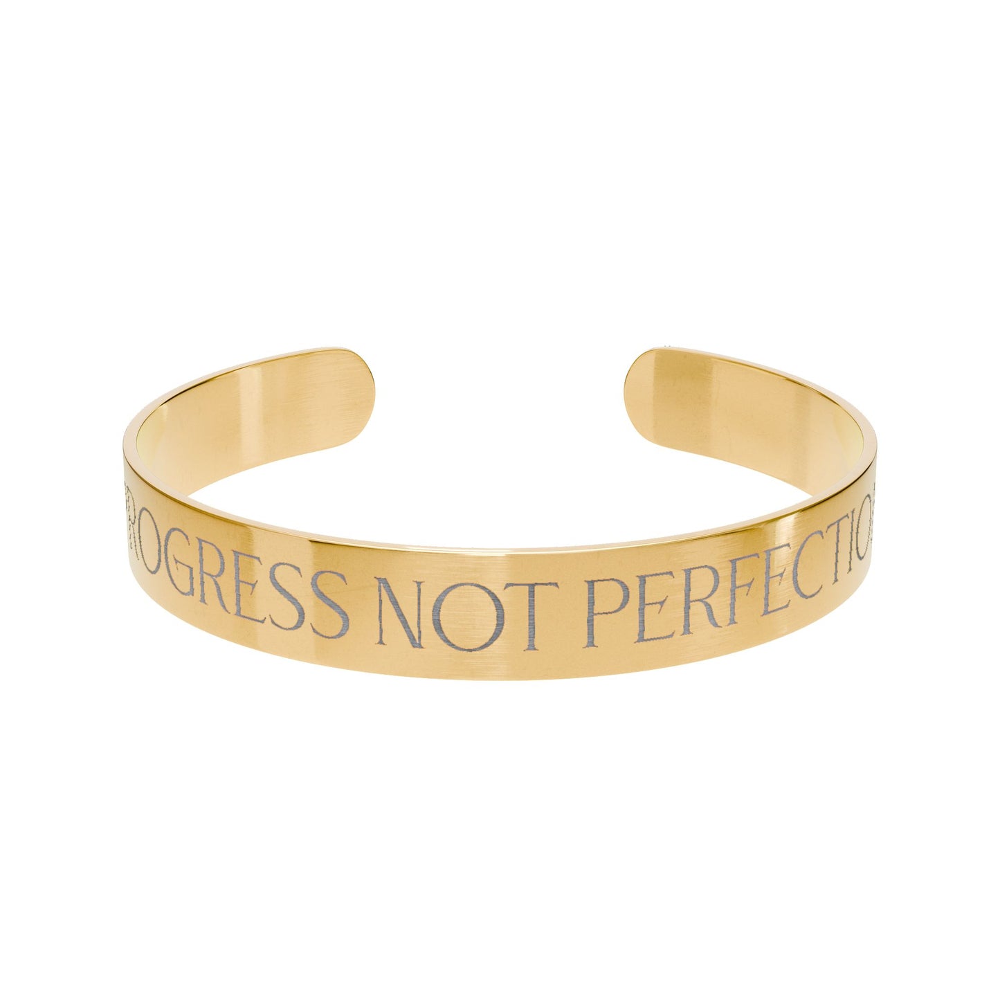 Progress Not Perfection Engraved Cuff Bracelet