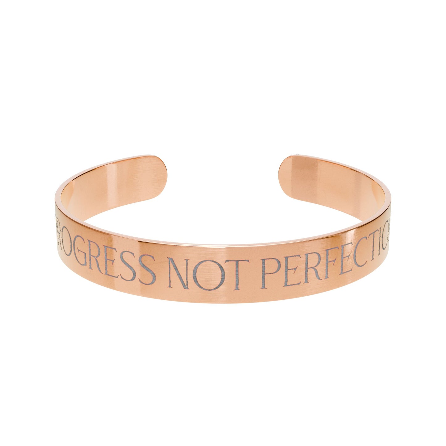 Progress Not Perfection Engraved Cuff Bracelet