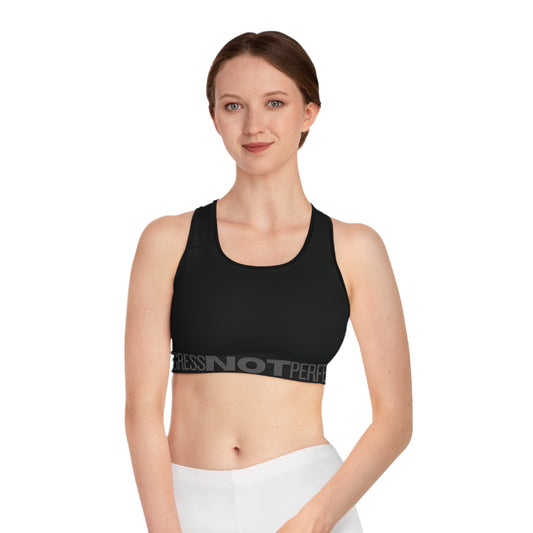 Progress Not Perfection Sports Bra