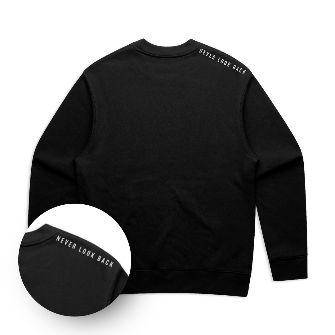 Never Look Back Embroidered Crewneck