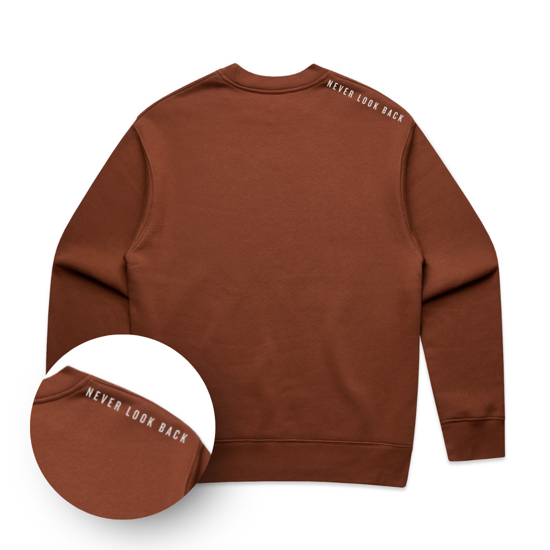 Never Look Back Embroidered Crewneck