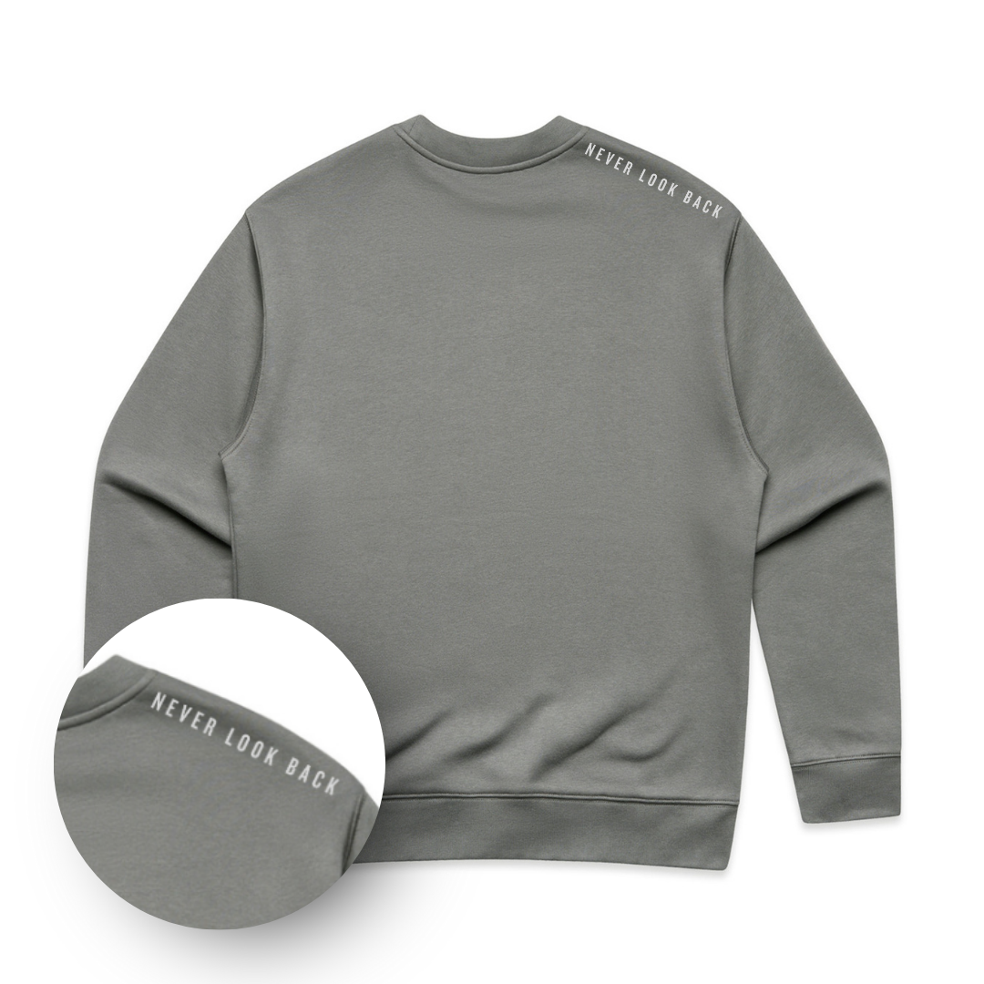 Never Look Back Embroidered Crewneck