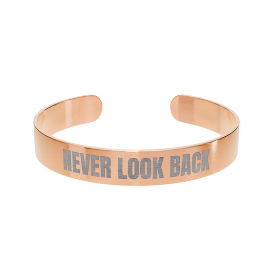 Never Look Back Engraved Cuff Bracelet