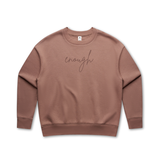 enough Embroidered Relax Crewneck