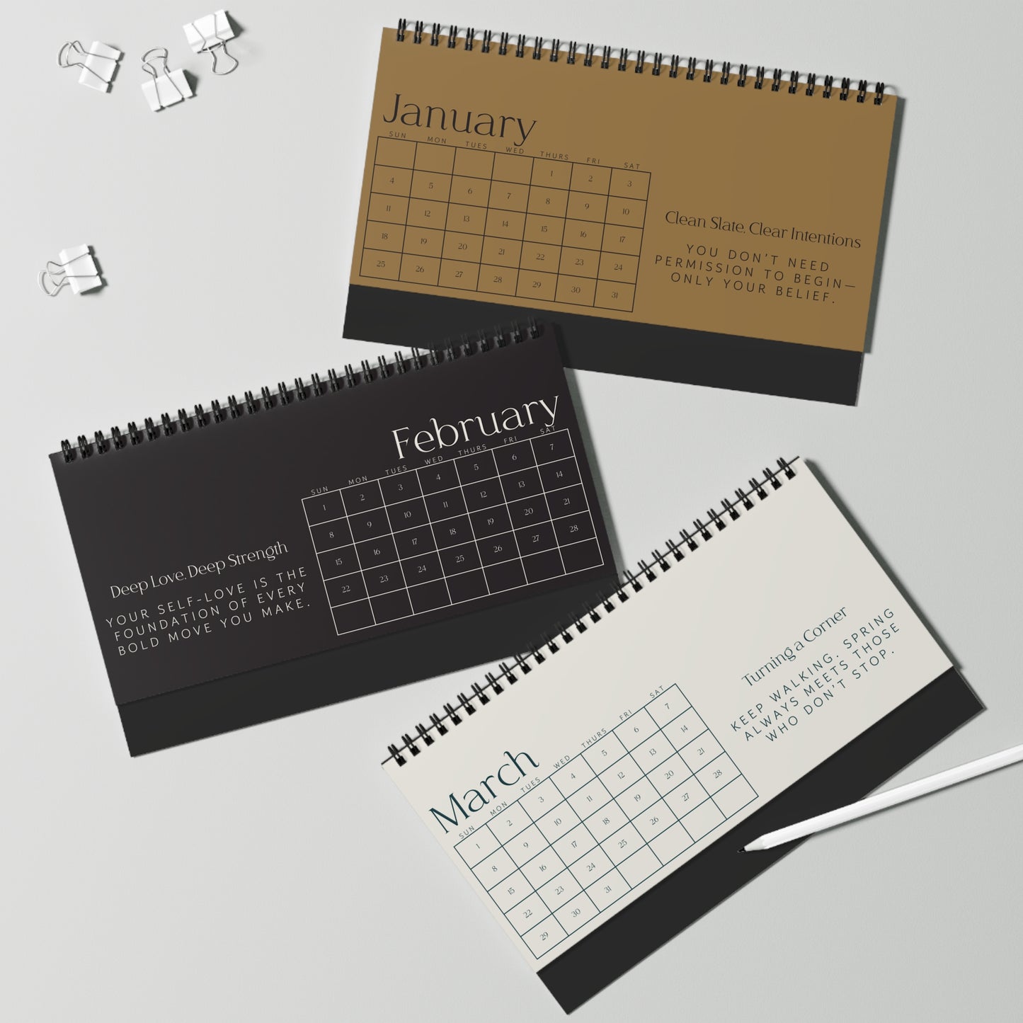 2026 Motivational Desktop Calendar