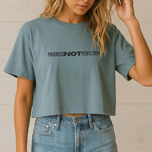 Progress Not Perfection Cropped Graphic Tee